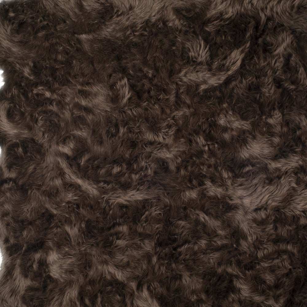 6' X 6' Chocolate Faux Fur Washable Non Skid Area Rug - Homeroots - Flyclothing LLC