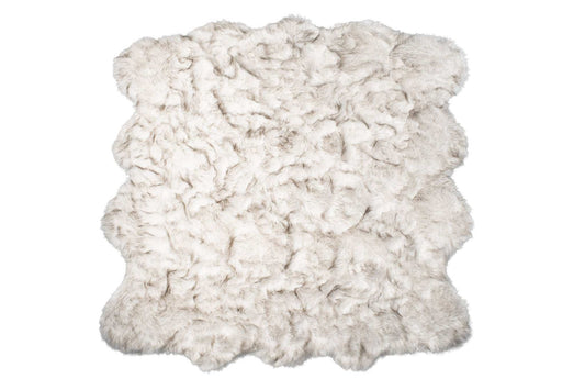 6' X 6' Ombre Chocolate Faux Fur Washable Non Skid Area Rug - Homeroots - Flyclothing LLC