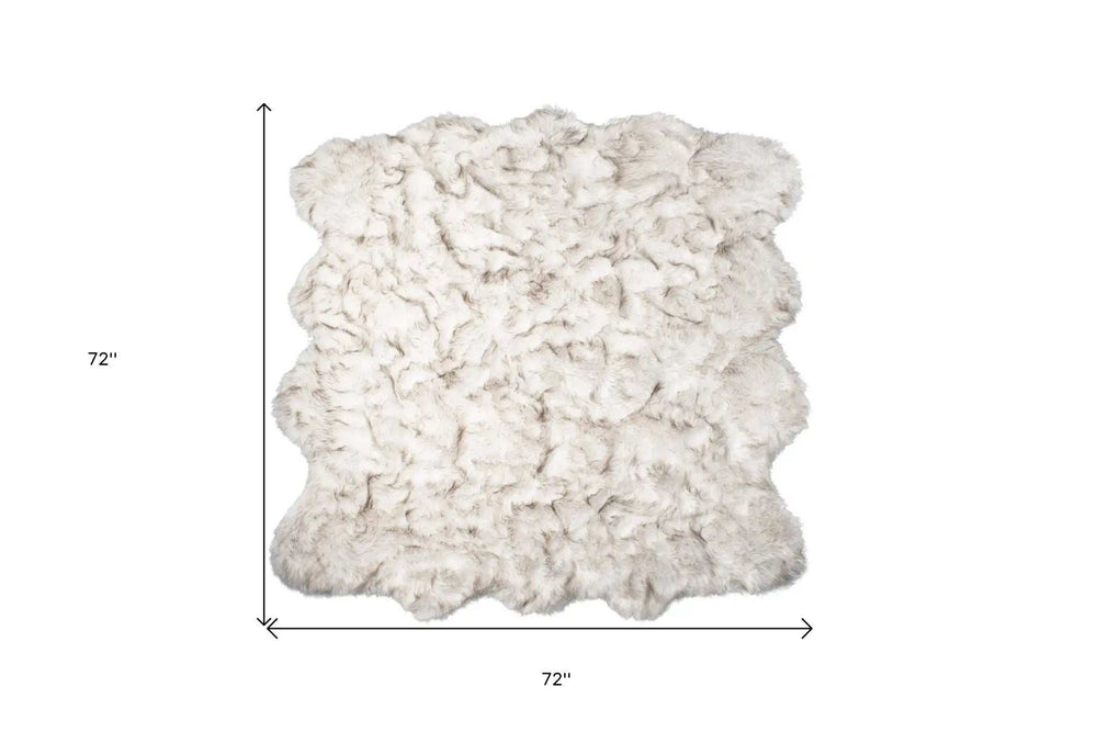 6' X 6' Ombre Chocolate Faux Fur Washable Non Skid Area Rug - Homeroots - Flyclothing LLC