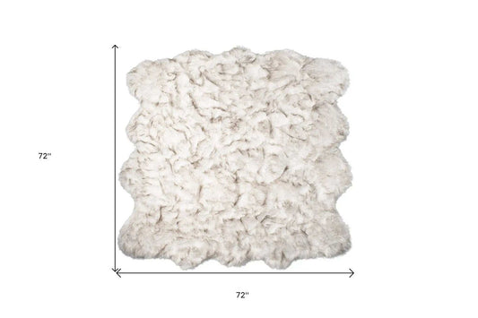 6' X 6' Ombre Chocolate Faux Fur Washable Non Skid Area Rug - Homeroots - Flyclothing LLC