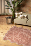 6' X 6' Dusty Rose Faux Fur Washable Non Skid Area Rug - Homeroots