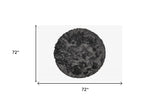 6' X 6' Grey Round Faux Fur Washable Non Skid Area Rug - Homeroots - Flyclothing LLC