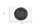 6' X 6' Grey Round Faux Fur Washable Non Skid Area Rug - Homeroots