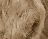 6' X 6' Tan Round Faux Fur Washable Non Skid Area Rug - Homeroots