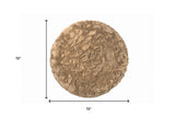 6' X 6' Tan Round Faux Fur Washable Non Skid Area Rug - Homeroots