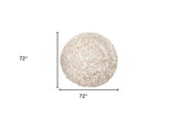 6' X 6' Ombre Tan Round Faux Fur Washable Non Skid Area Rug - Homeroots