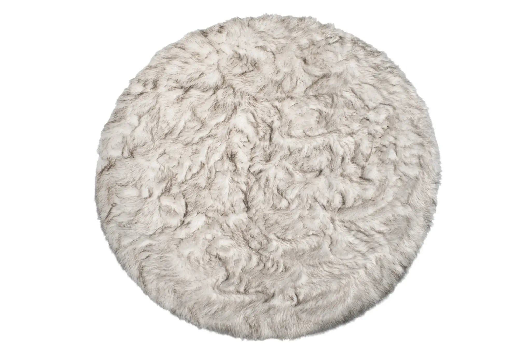 6' X 6' Ombre Chocolate Round Faux Fur Washable Non Skid Area Rug - Homeroots - Flyclothing LLC