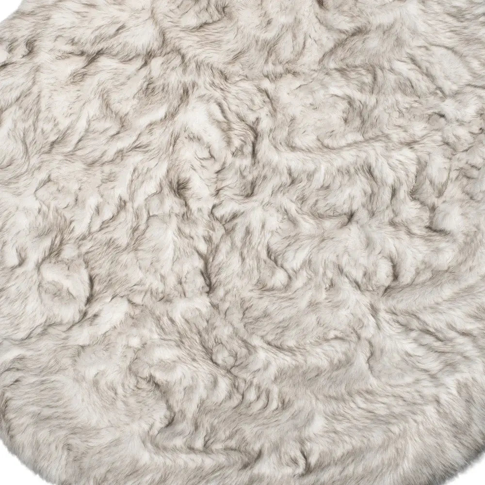 6' X 6' Ombre Chocolate Round Faux Fur Washable Non Skid Area Rug - Homeroots - Flyclothing LLC