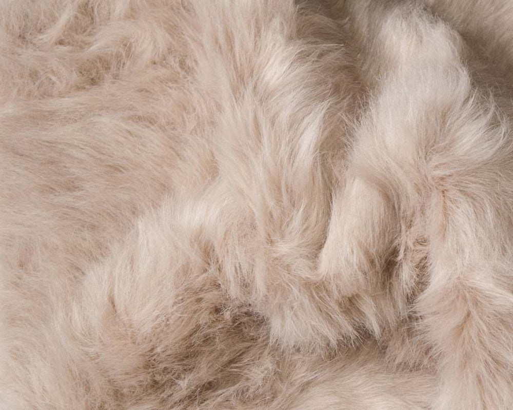 6' X 6' Taupe Round Faux Fur Washable Non Skid Area Rug - Homeroots - Flyclothing LLC