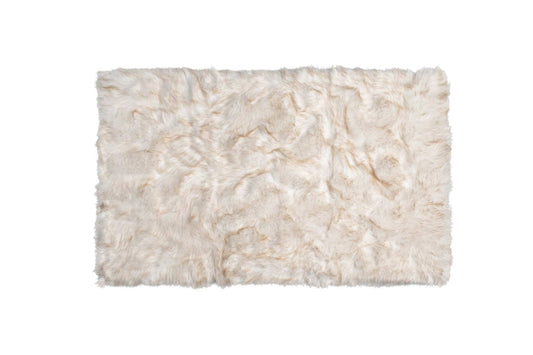 3' X 5' Ombre Tan Faux Fur Washable Non Skid Area Rug - Homeroots - Flyclothing LLC