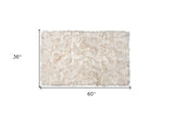 3' X 5' Ombre Tan Faux Fur Washable Non Skid Area Rug - Homeroots - Flyclothing LLC