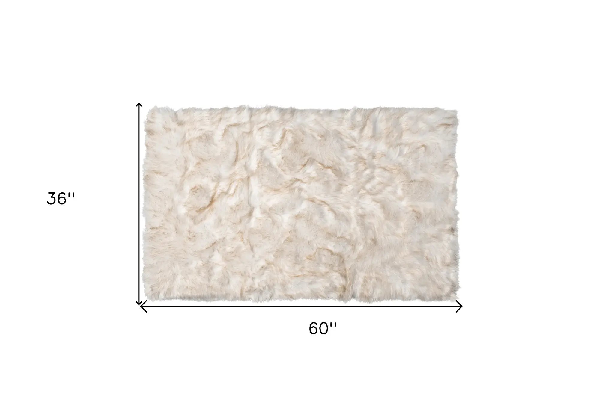 3' X 5' Ombre Tan Faux Fur Washable Non Skid Area Rug - Homeroots - Flyclothing LLC