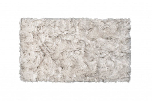 3' X 5' Chocolate Faux Fur Ombre Non Skid Area Rug - Homeroots - Flyclothing LLC