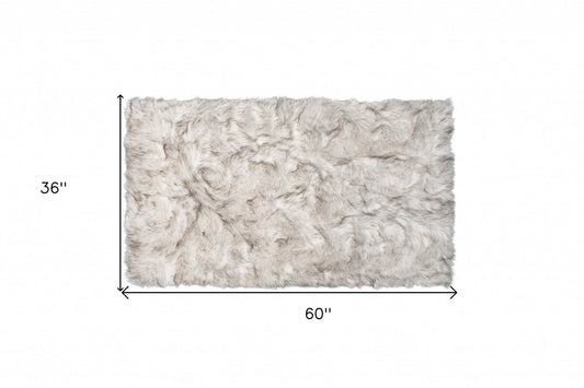 3' X 5' Chocolate Faux Fur Ombre Non Skid Area Rug - Homeroots - Flyclothing LLC
