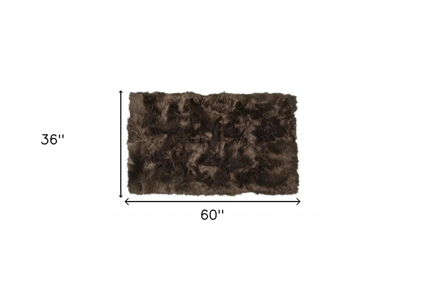 3' X 5' Chocolate Faux Fur Non Skid Area Rug - Homeroots - Flyclothing LLC
