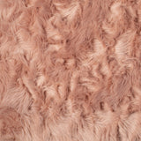3' X 5' Dusty Rose Faux Fur Non Skid Area Rug - Homeroots