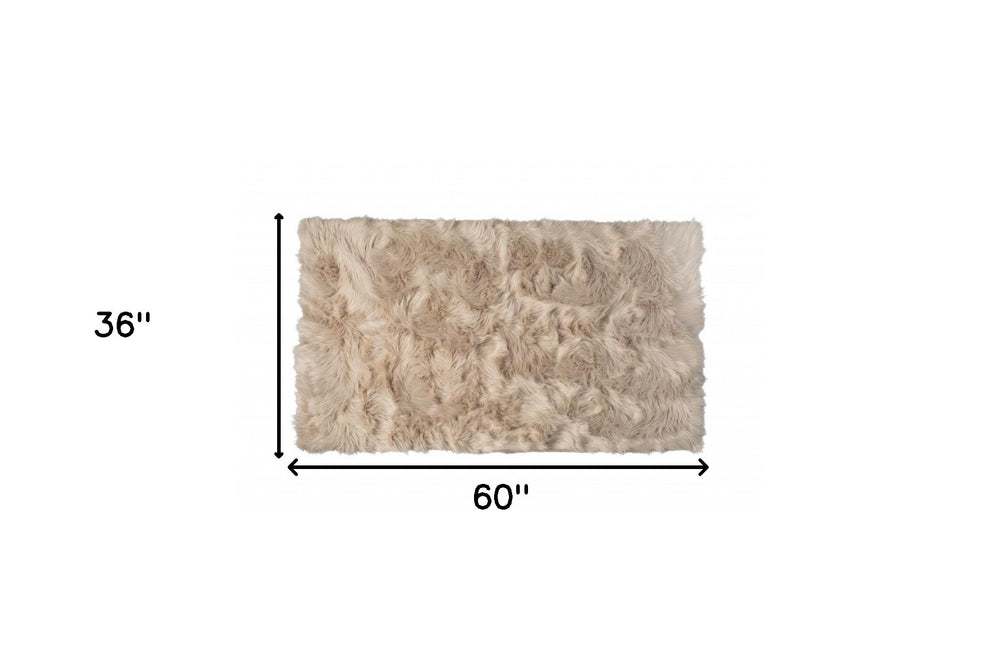 3' X 5' Taupe Non Skid Area Rug - Homeroots