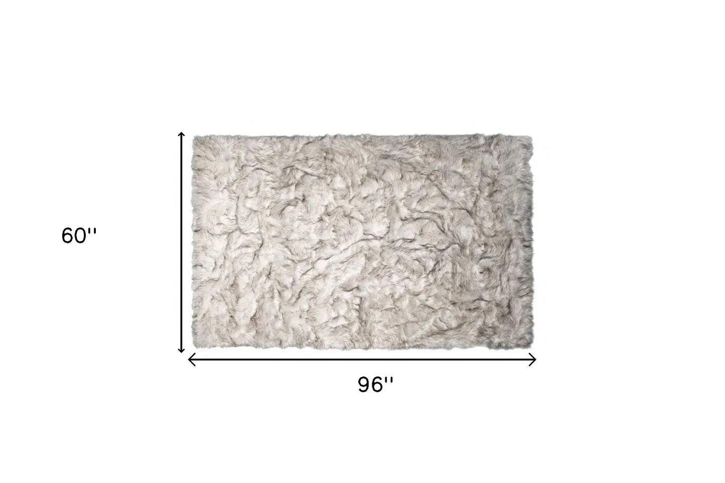 5' X 8' Chocolate Faux Fur Ombre Non Skid Area Rug - Homeroots - Flyclothing LLC