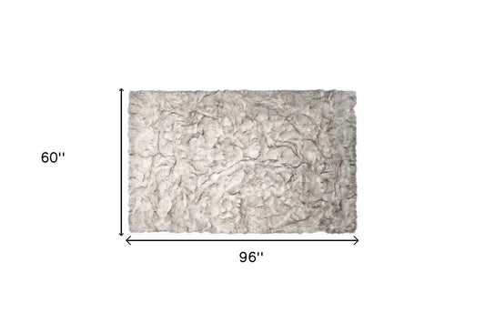 5' X 8' Chocolate Faux Fur Ombre Non Skid Area Rug - Homeroots - Flyclothing LLC