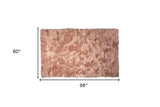 5' X 8' Dusty Rose Faux Fur Non Skid Area Rug - Homeroots - Flyclothing LLC