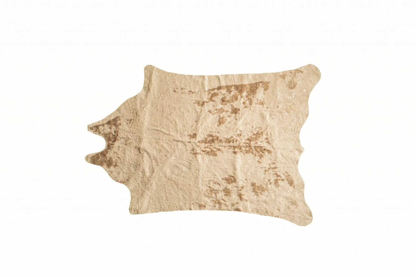4' X 5' Off White And Silver Faux Cowhide Non Skid Area Rug - Homeroots - Flyclothing LLC