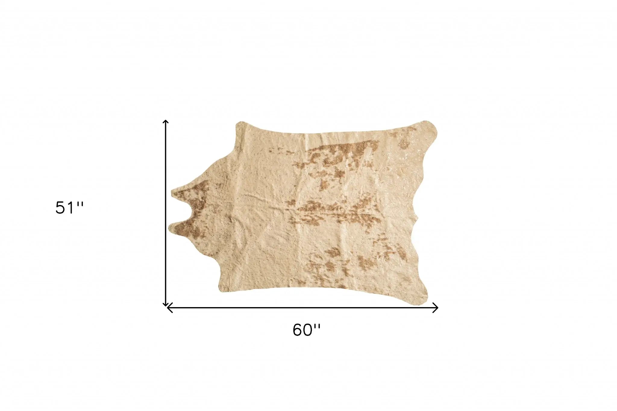 4' X 5' Off White And Silver Faux Cowhide Non Skid Area Rug - Homeroots - Flyclothing LLC