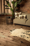4' X 5' Off White Black And Gold Faux Cowhide Non Skid Area Rug - Homeroots
