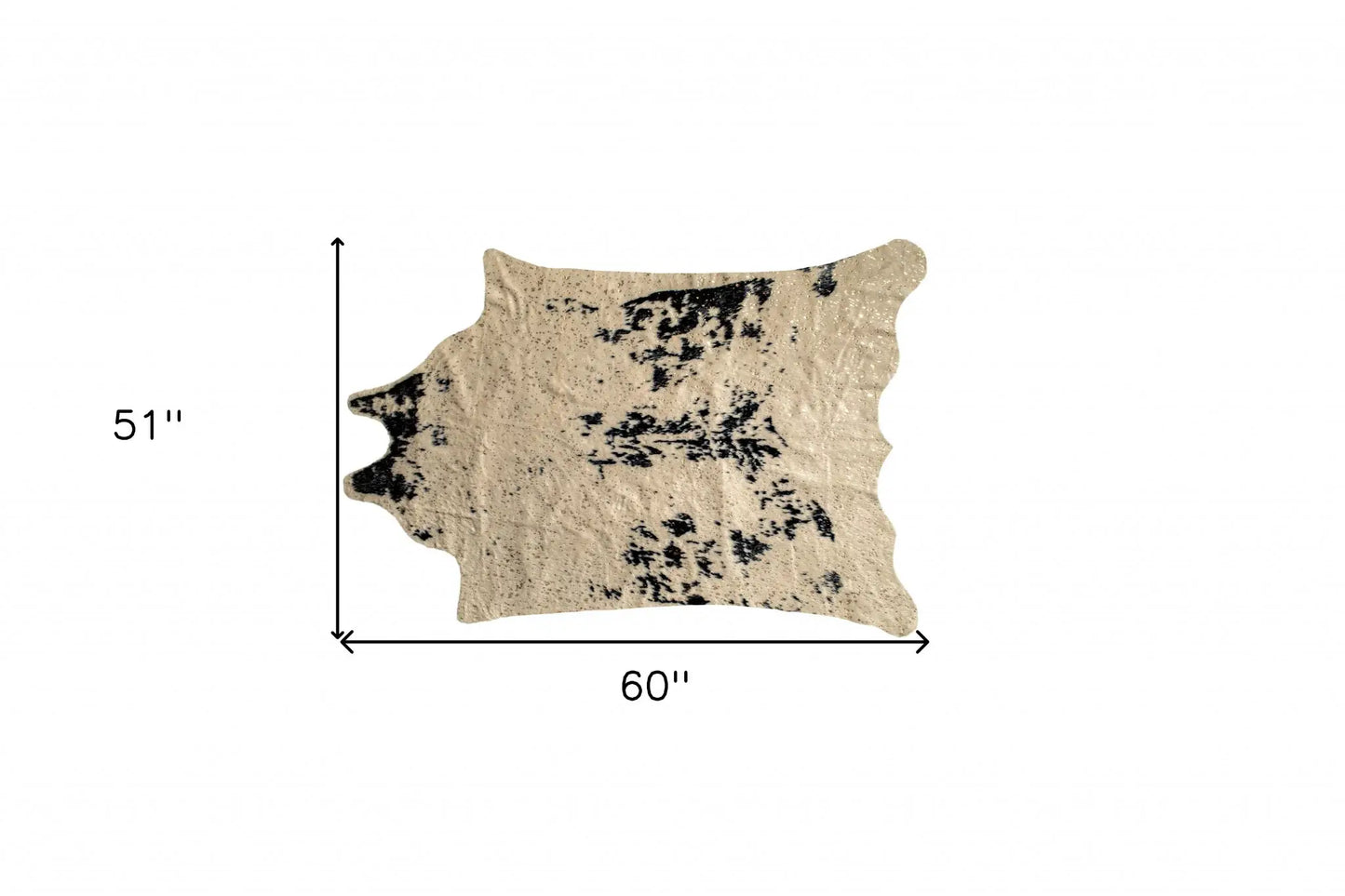 4' X 5' Off White Black And Gold Faux Cowhide Non Skid Area Rug - Homeroots - Flyclothing LLC