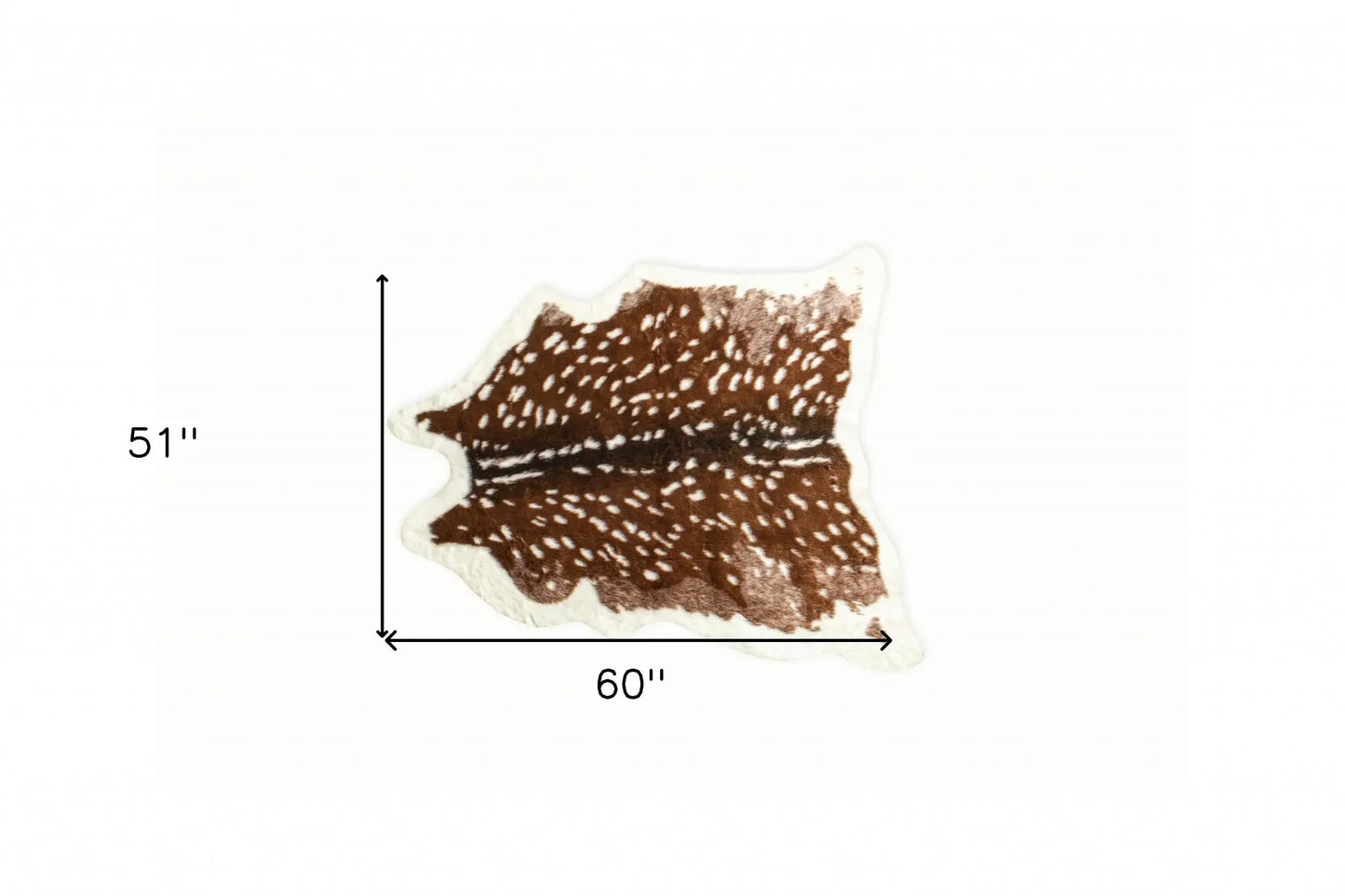 4' X 5' Off White And Brown Faux Cowhide Non Skid Area Rug - Homeroots - Flyclothing LLC