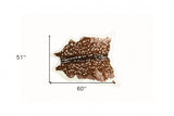 4' X 5' Off White And Brown Faux Cowhide Non Skid Area Rug - Homeroots - Flyclothing LLC