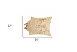 5' X 8' Off White And Silver Faux Cowhide Washable Non Skid Area Rug