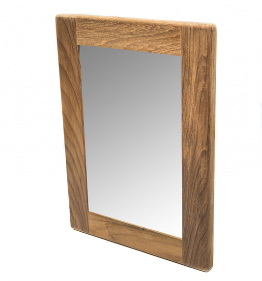 15" Brown Accent Solid Wood Mirror - Homeroots