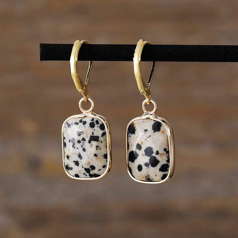 Copper Natural Stone Dangle Earrings - Trendsi - Flyclothing LLC