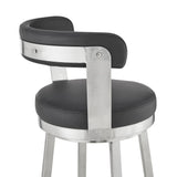 30" Black And Silver Iron Swivel Backless Bar Height Bar Chair - Homeroots - Flyclothing LLC