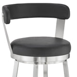 30" Black And Silver Iron Swivel Backless Bar Height Bar Chair - Homeroots - Flyclothing LLC