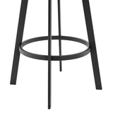 26" Gray And Black Iron Swivel Low Back Counter Height Bar Chair - Homeroots