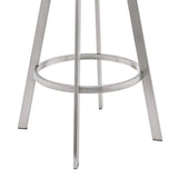 25" Black And Silver Iron Swivel Backless Counter Height Bar Chair - Homeroots