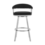 29" Black And Silver Iron Swivel Backless Bar Height Bar Chair - Homeroots - Flyclothing LLC
