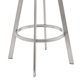 29" Gray And Silver Iron Swivel Backless Bar Height Bar Chair - Homeroots - Flyclothing LLC