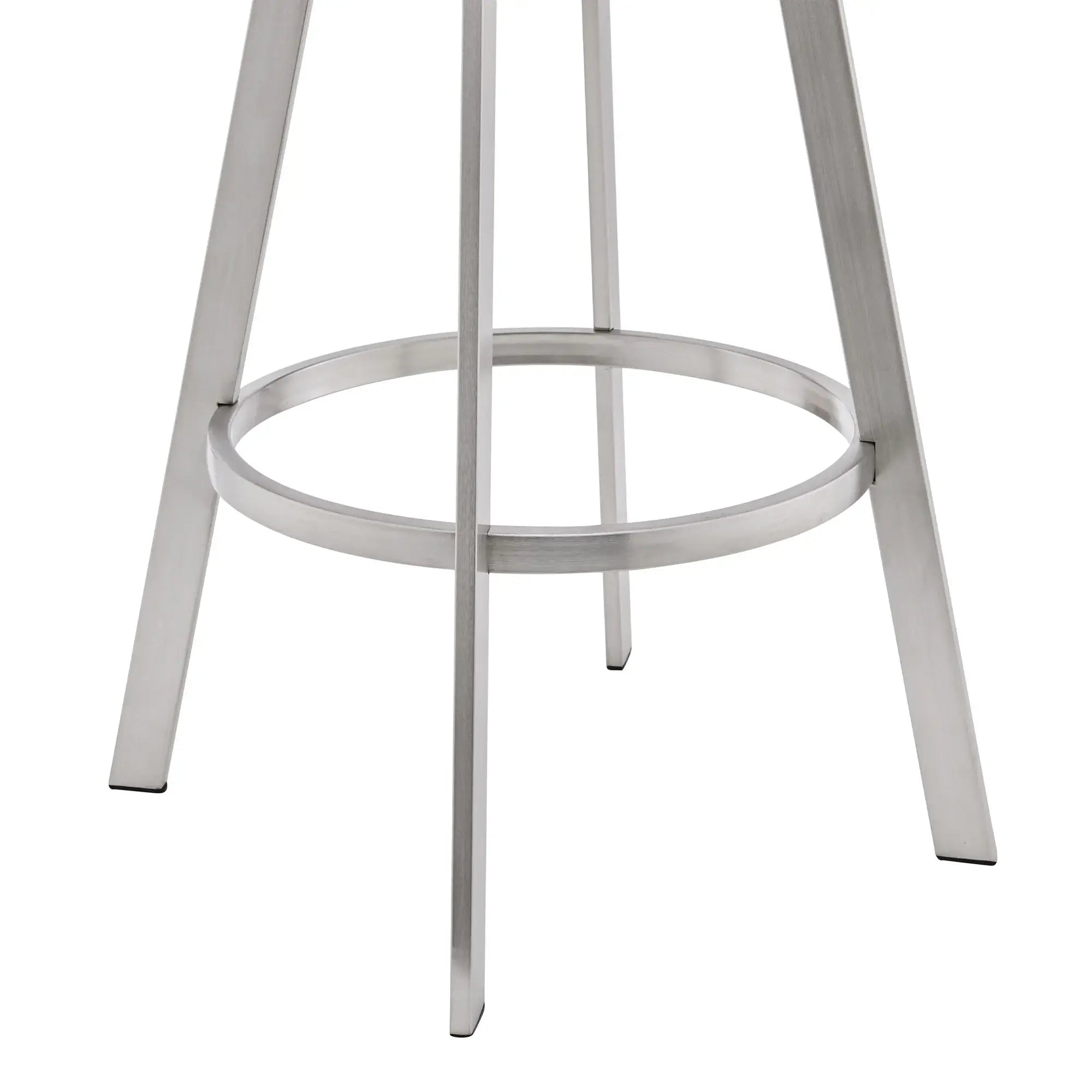 29" Gray And Silver Iron Swivel Backless Bar Height Bar Chair - Homeroots - Flyclothing LLC