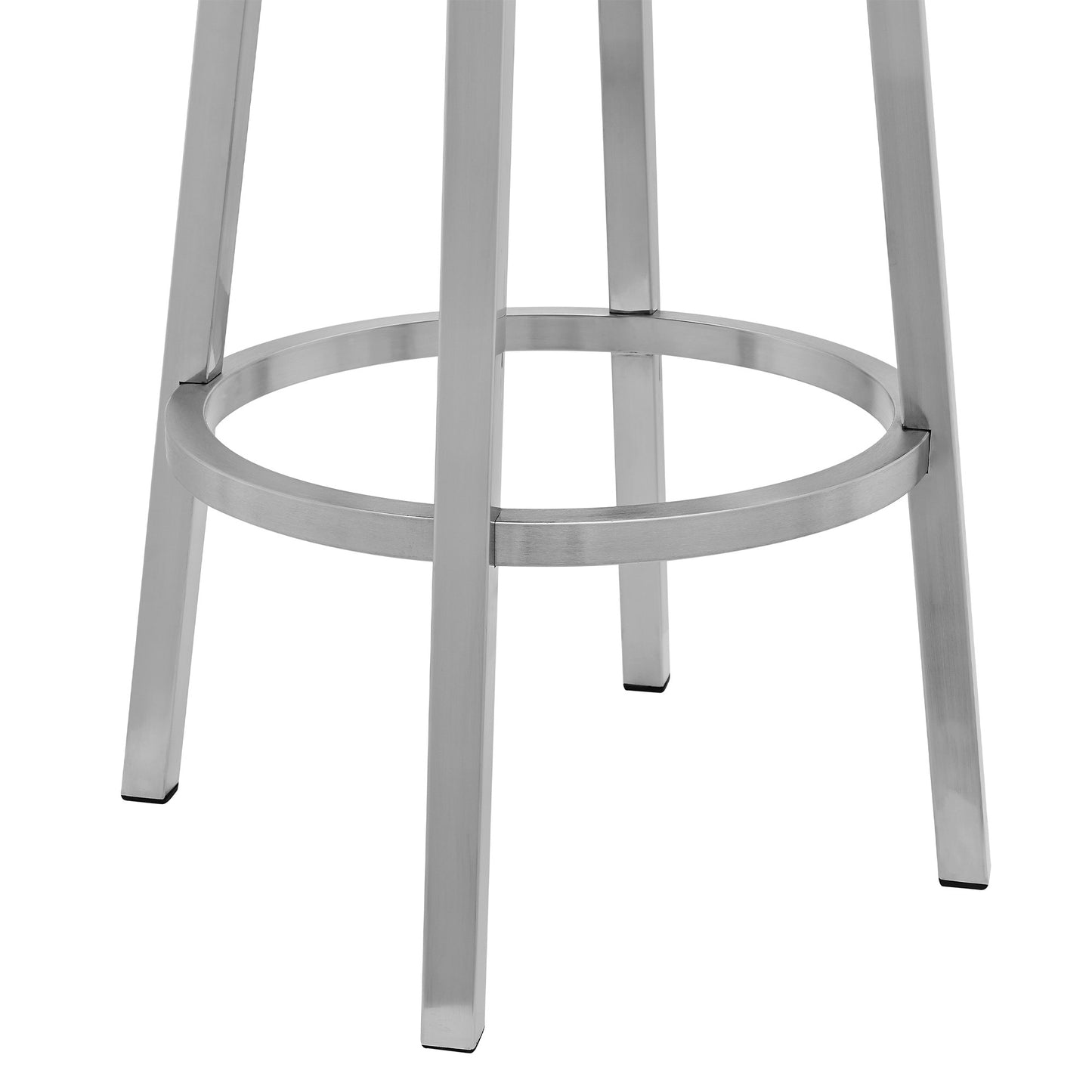 30" Gray And Silver Faux Leather And Iron Swivel Bar Height Bar Chair - Homeroots - Flyclothing LLC