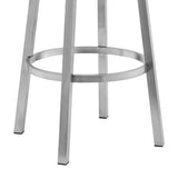 26" Black And Silver Faux Leather And Iron Swivel Low Back Counter Height Bar Chair - Homeroots - Flyclothing LLC
