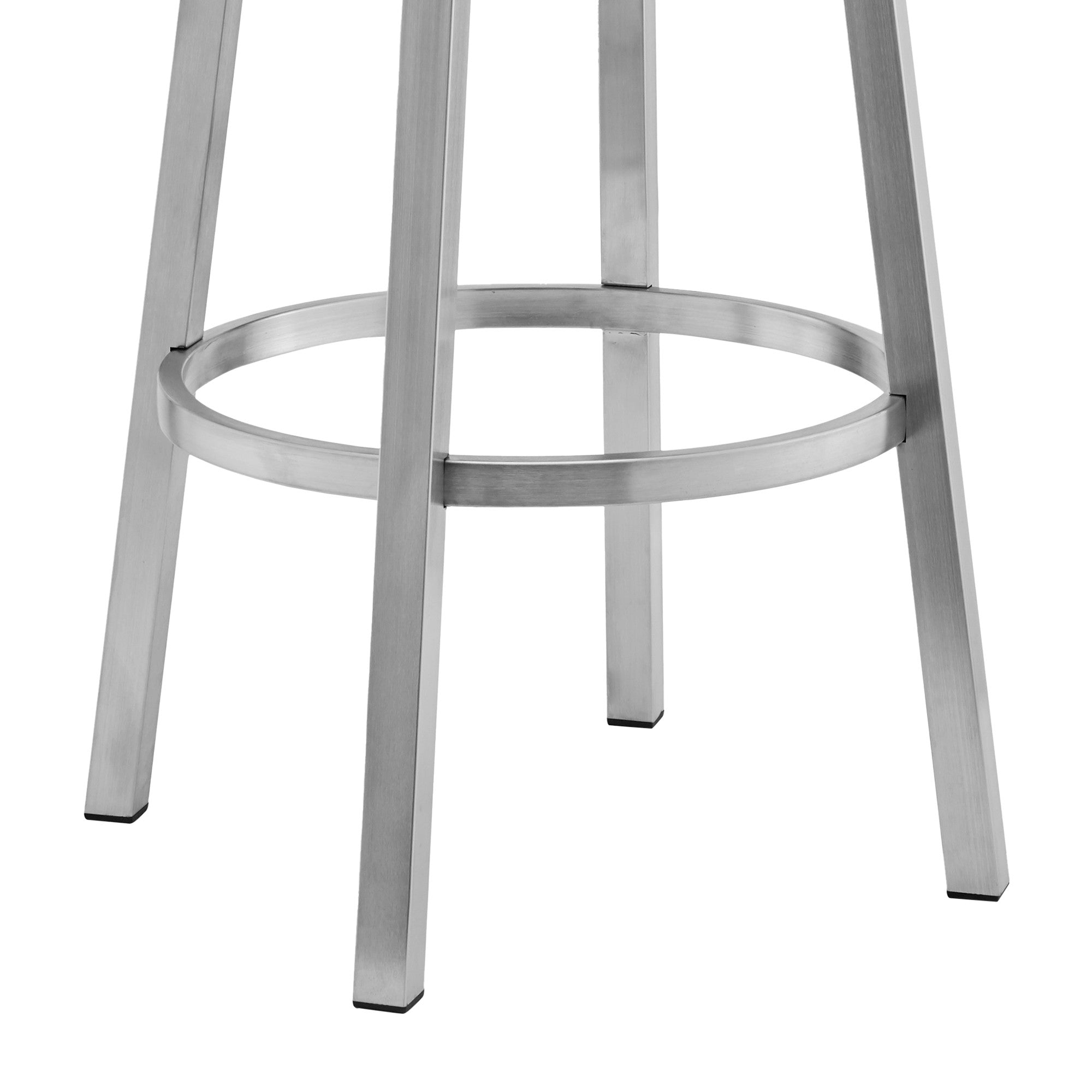 26" Black And Silver Faux Leather And Iron Swivel Low Back Counter Height Bar Chair - Homeroots - Flyclothing LLC