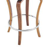 29" Gray And Brown Faux Leather Swivel Bar Height Bar Chair - Homeroots - Flyclothing LLC