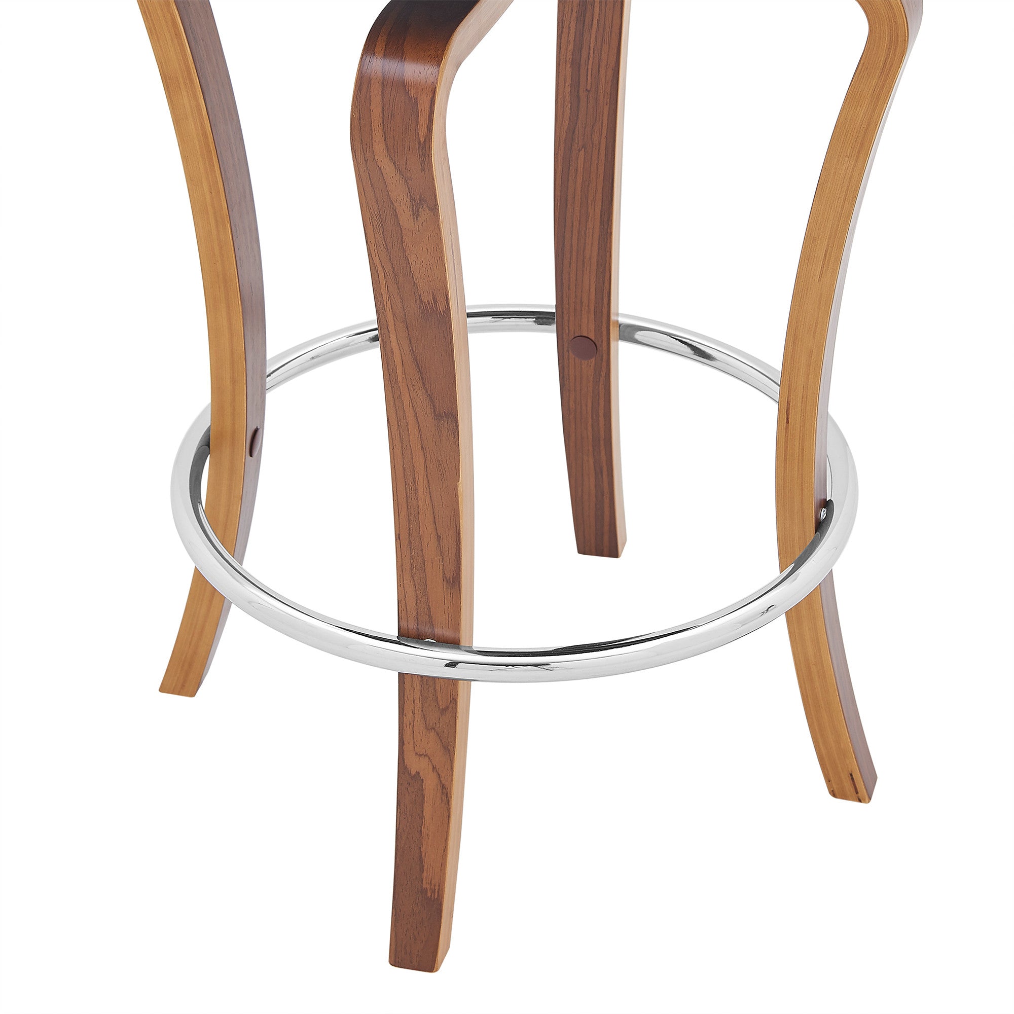 29" Gray And Brown Faux Leather Swivel Bar Height Bar Chair - Homeroots - Flyclothing LLC