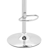 25" Cream And Silver Faux Leather And Steel Swivel Adjustable Height Bar Chair - Homeroots - Flyclothing LLC