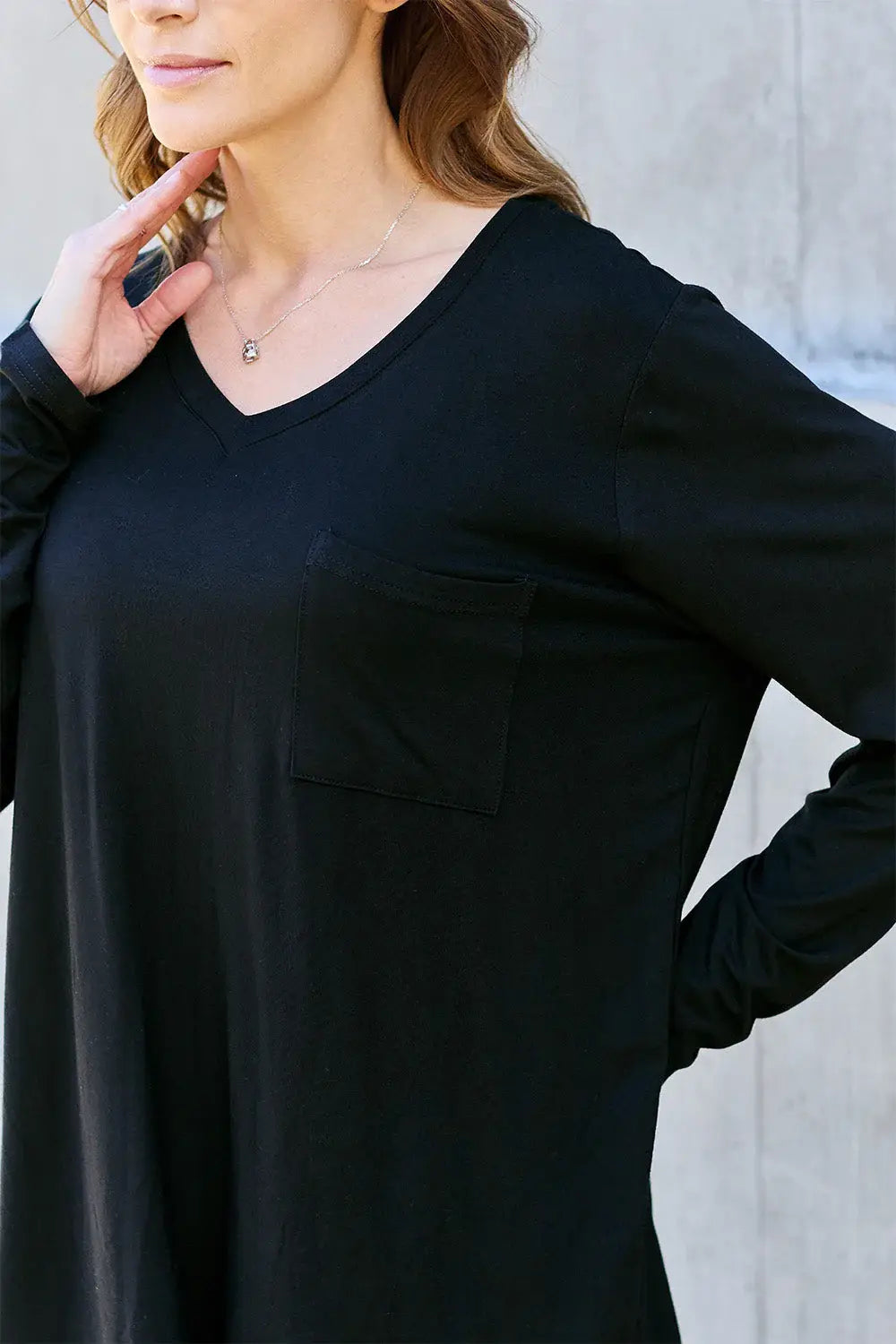 Basic Bae Full Size V-Neck Long Sleeve Top - ShopBasicbae - Flyclothing LLC