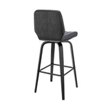 27" Gray And Black Faux Leather And Iron Swivel Counter Height Bar Chair - Homeroots - Flyclothing LLC