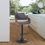 25" Gray And Black Iron Swivel Adjustable Height Bar Chair - Homeroots - Flyclothing LLC