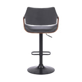 25" Gray And Black Iron Swivel Adjustable Height Bar Chair - Homeroots - Flyclothing LLC